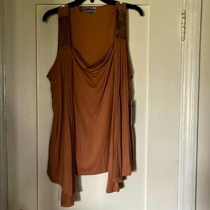 Jennifer Lopez Mocha Sleeveless Dress Top - size XL